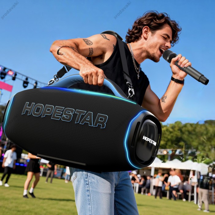 Портативна колонка Bluetooth Hopestar A90 з мікрофоном 700W Black
